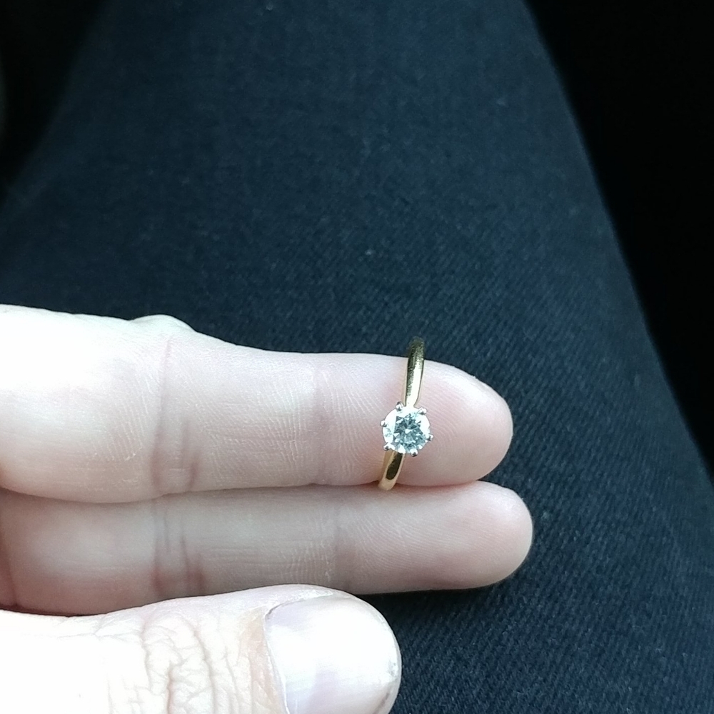 Gold and diamond engagement ring set